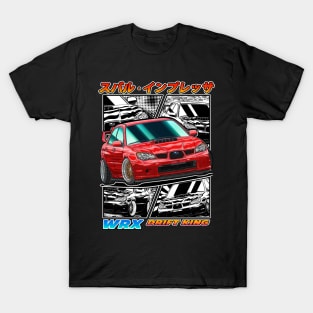 Red Subie Impreza WRX STi Hawk Eye Drifting T-Shirt